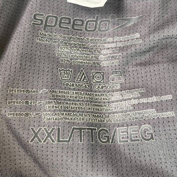 Speedo Swim Shorts Trunks Mens XXL Black Mesh Lining Adjustable Waist Pocket - Picture 9 of 9